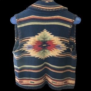 Women’s vintage Ralph Lauren knit southwestern sweater vest, size small.